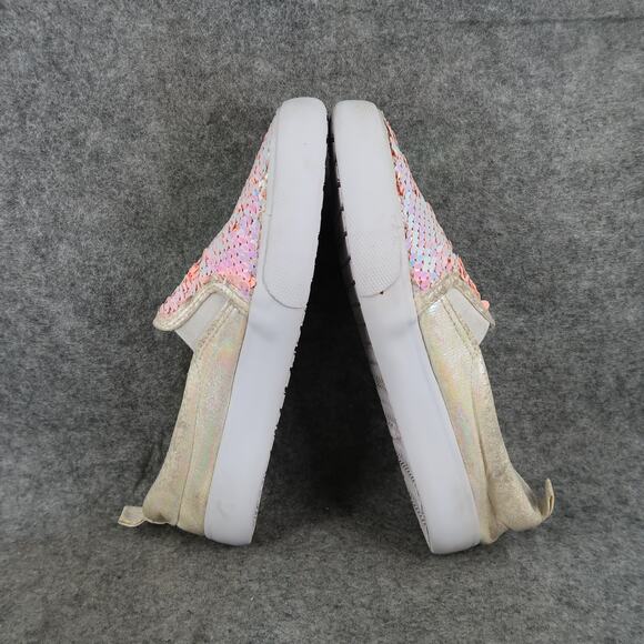 Cat & Jack Shoes Kids 2 Sneakers Slip On Casual Trainers Sequin Embellished Pink - Picture 8 of 11